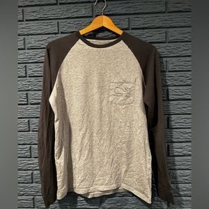Vineyard Vines Grey Pocket Long Sleeve T-Shirt Whale Size Small S